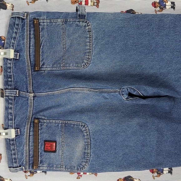 Y2K Riggs Workwear by Wrangler dura smiled Med wash loose fit tapered jeans42/32 - Picture 1 of 9